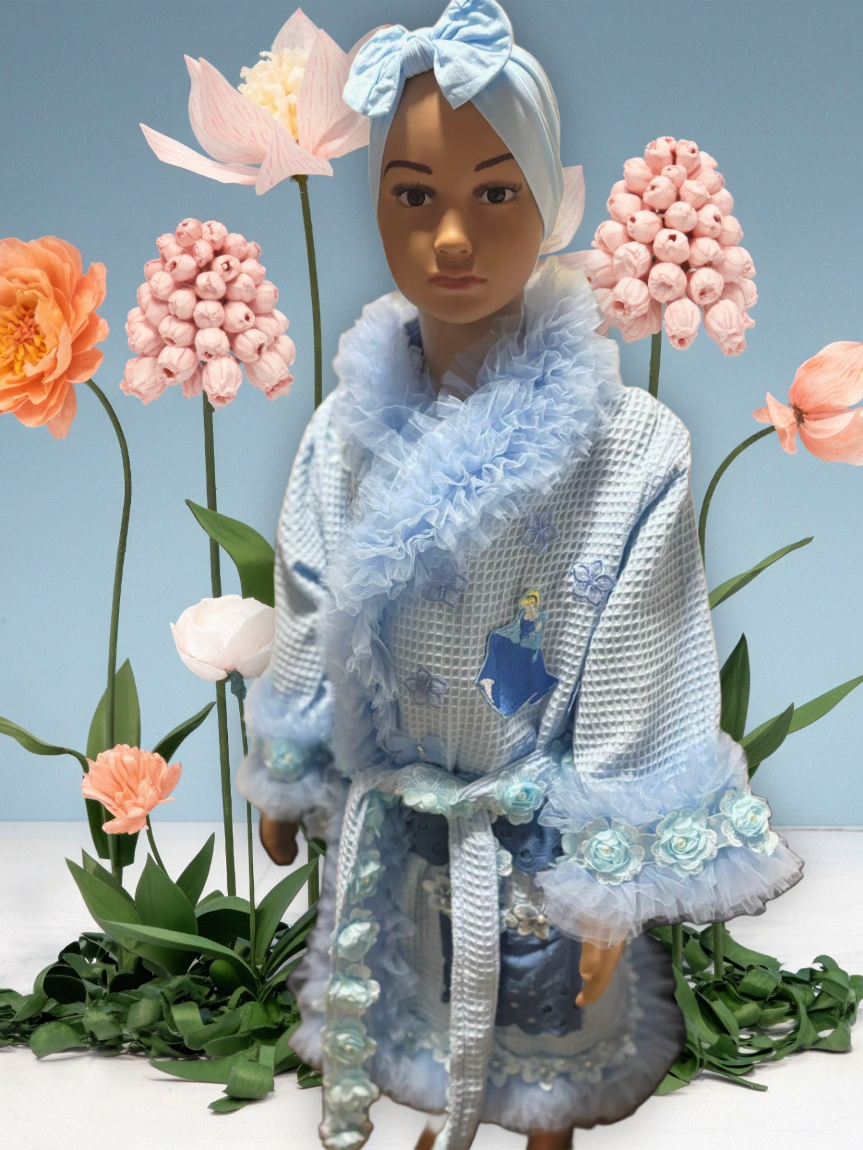 Peignoir enfant nid d’abeille cendrillon